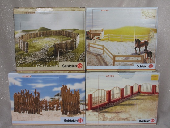 German MIB Schleich animal fences. Wicker fence #42029, #40174 panel fence,