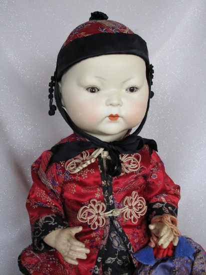 Armand Marseille 353 Oriental 'Asian Newborn' c1926 17” (43cm) soft amber t