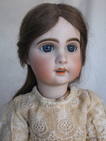 Bisque Tete Jumeau Bebe, 20" (51cm) c1900s. Open mouth with peak accents an