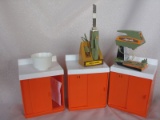 Collection of Dollhouse furniture and accessories 1950-70s include. 1970 Id