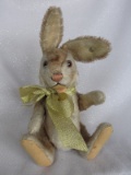Two Steiff Rabbits:- 1950 fully jointed 26cm, peach felt pads, glass eyes,