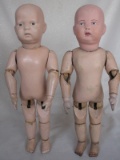 Two naked Schoenhut Wood Infant Dolls on toddler bodies 14