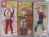 Six MIB Mego 1974 Western Heroes 20cm. Cochise, Sitting Bull, Wild Bill Hic