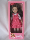 MIB Yael Paola Reina 33cm Lite Girl doll in pink polka dot layered dress. P