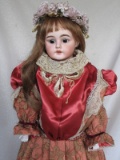 German Peter Scherf c1899 child, bisque shoulder head 24” (61cm). Brown gla