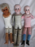 Spare Antique German doll parts:- Composition body parts, include large leg