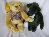 Two Artist bears:- Mitchell Tyrie 33cm Daniel, emerald mohair with tags. AN