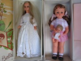 Four boxed dolls. Vinyl Bella French bride 56cm. Sebino 53cm cw musical chi