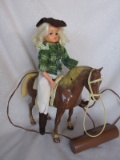 Mixed dolls:- include 70s Sindy, b/o horse, 64cm Regal bride. Miniature gla