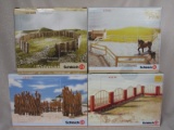 German MIB Schleich animal fences. Wicker fence #42029, #40174 panel fence,