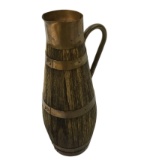 Antique Copper and Oak Sided Jug