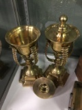Pair of Antique Brass Urns