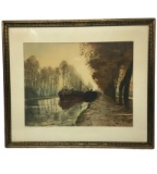 Framed Canal Boat Picture