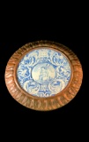 Antique Blue Glazed Italian Plate