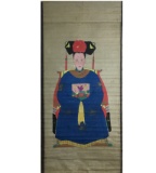 Antique Chinese Ancestor Portrait Scroll