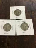 Three Standing Liberty Quarters