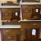 Small Primitive Marble Top Cabinet