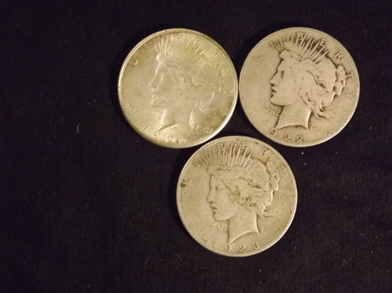 3 US Peace Dollars