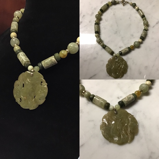 Carved Jade Necklace