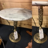 Small Marble Top Brass Base Table