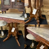 Marble Top East Lake Style Side Table