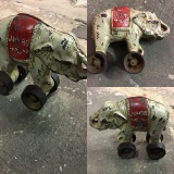 Antique Cast Iron Rolling Elephant Bank