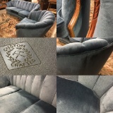 Blue Fabulous Tufted Couch and Chair