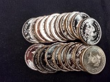 1 ROLL OF 20 SILVER ROUNDS