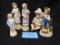 5 Ceramic Hand Painted Vintage Figurines