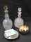 Crystal Decanters and Reed and Barton Silver Plated Flat Ware