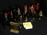 Hand painted and brass lot