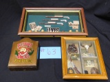 Vintage Minatare Kings Pub and Lodging Dart Cabinet, and Shadow Box Displays