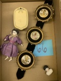 Anique Vintage German China Head Doll Black Hair Small and more
