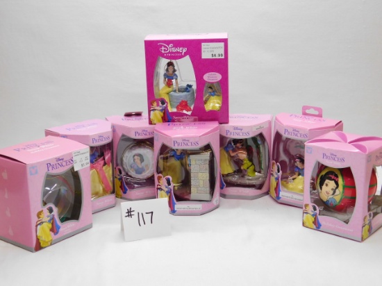 Eight Walt Disney Snow White Ornaments