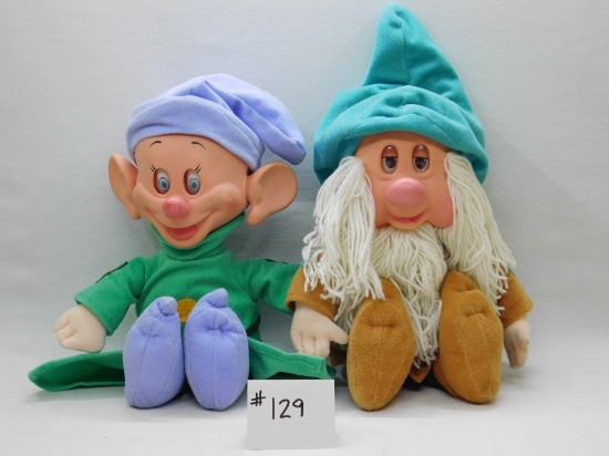 Two items, 1 Walt Disney Snow White Dopey Dwarfs Doll, and 1 Snow White Sleepy Doll 12"