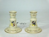 Pair of Lenox Snow White Candle Sticks