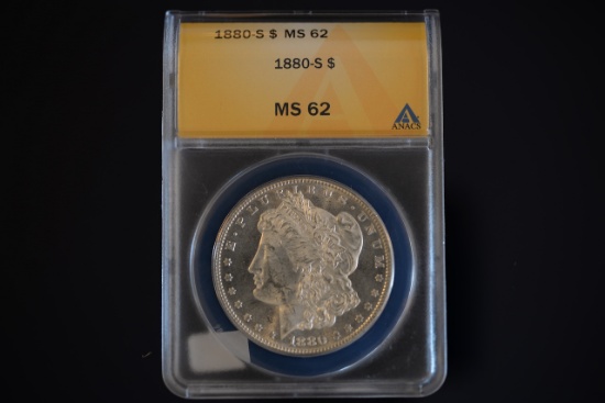 1880 SF ANACS Slab MS 62 Morgan Dollar