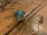 STUNNING VICTORIAN BIRD TURQOUISE BROACH.