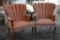PAIR PINK VINTAGE TUFTED CHAIRS