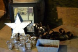 LIGHTED STAR, CANDLE HOLDERS, MIRROR