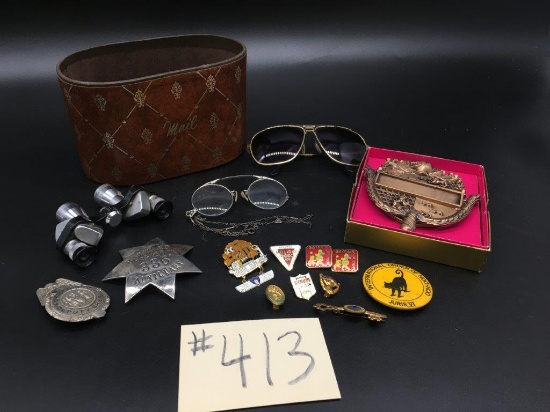 PINS, GLASSES, AND MORE