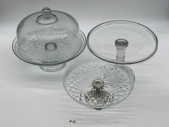 VINTAGE GLASS SERVING TRAYS