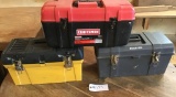 THREE TOOL BOXES WITH VARIOUS TOOLS