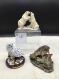 OWL, WOLVES, AND POLAR BEAR COLLECTIBLE FIGURES