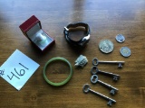 COINS, SKELETON KEYS, JEWELRY