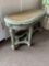 SHABBY CHIC BENCH WITH WICKER SEAT