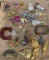 LARGE LOT OF COSTUME JEWELRY BROOCHES AND PINS