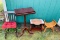 SMALL WOOD TABLES, CHAIR AND STOOL