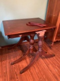 ANTIQUE WOOD TABLE WITH EXTRA LEG