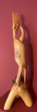 CARVED WOOD BIRD STATUE